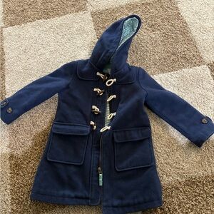 Mini Biden Navy Blue Girls Wool Coat